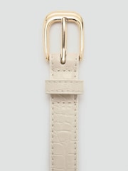 Mango Cream Textured Skinny Belt - Image 4 of 4