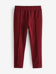 Red Check Jacquard Stretch Leggings (3-16yrs) - Image 2 of 3