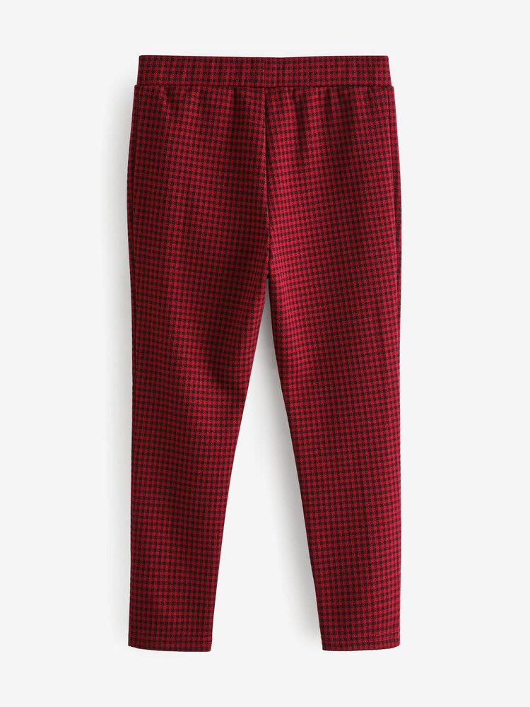 Red Check Jacquard Stretch Leggings (3-16yrs) - Image 3 of 3