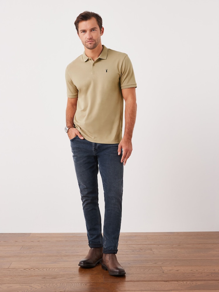 Stone Regular Fit Short Sleeve Pique Polo Shirt - Image 2 of 5
