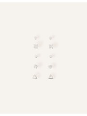 Accessorize Sterling Silver Shape Studs 5 Pack - Image 1 of 4