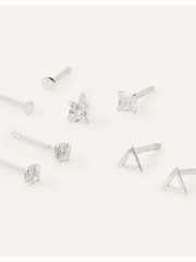 Accessorize Sterling Silver Shape Studs 5 Pack - Image 2 of 4