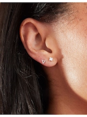 Accessorize Sterling Silver Shape Studs 5 Pack - Image 4 of 4