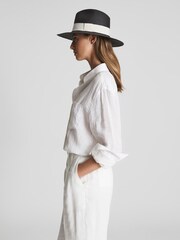 Reiss Black Arabella Straw Hat - Image 1 of 5