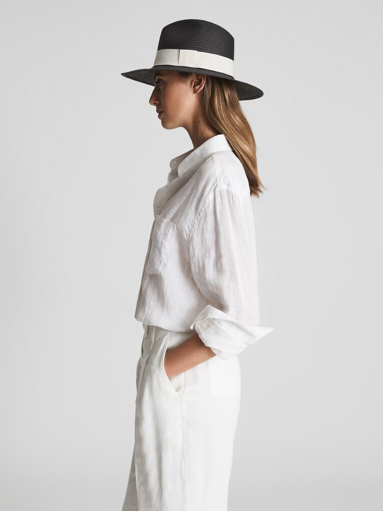 Reiss Black Arabella Straw Hat - Image 1 of 5