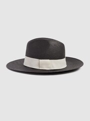 Reiss Black Arabella Straw Hat - Image 2 of 5