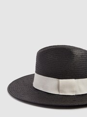 Reiss Black Arabella Straw Hat - Image 4 of 5