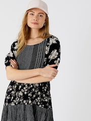 Accessorize Black Floral Puff Sleeve Dress - Image 3 of 4