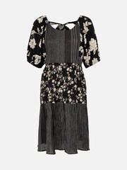Accessorize Black Floral Puff Sleeve Dress - Image 4 of 4