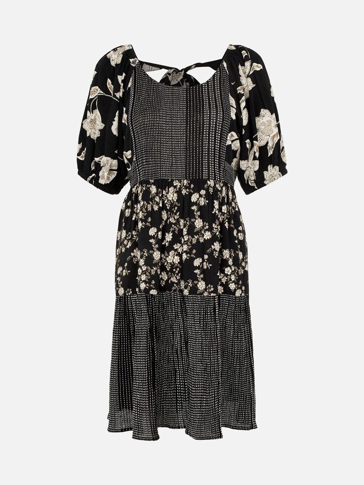 Accessorize Black Floral Puff Sleeve Dress - Image 4 of 4