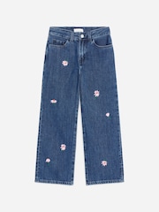 ARKET Blue Embroidered Wide Leg Jeans - Image 1 of 3