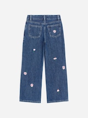 ARKET Blue Embroidered Wide Leg Jeans - Image 2 of 3