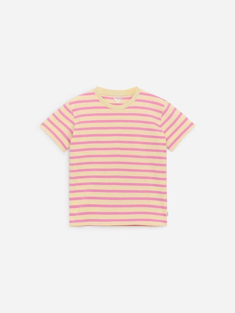 ARKET Pink/Yellow Stripe Crew Neck T-Shirts Set of 2 - Image 2 of 3 ARKET Pink/Yellow Stripe Crew Neck T-Shirts Set of 2 - Image 2 of 3