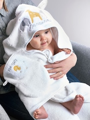 White Safari Newborn 100% Cotton Hooded Baby Towel - Image 1 of 2