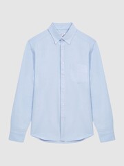 Reiss Soft Blue Greenwich Soft Wash Button Down Oxford Shirt - Image 2 of 8