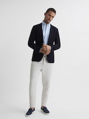 Reiss Soft Blue Greenwich Soft Wash Button Down Oxford Shirt - Image 7 of 8