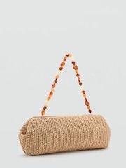 Mango Brown Woven Detail Shoulder Bag - Image 1 of 4