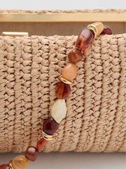 Mango Brown Woven Detail Shoulder Bag - Image 3 of 4