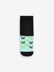 Minecraft Black 5 Pack Cotton Rich Socks - Image 3 of 6