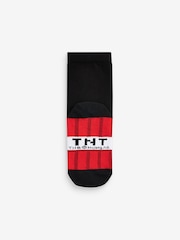 Minecraft Black 5 Pack Cotton Rich Socks - Image 4 of 6