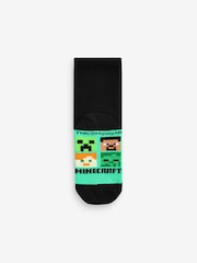 Minecraft Black 5 Pack Cotton Rich Socks - Image 5 of 6