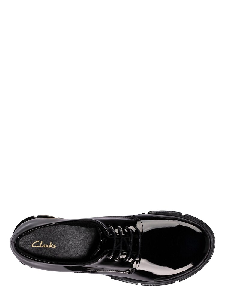 Clarks Black Pat Teala Lace Shoes - Image 3 of 7