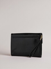 Ted Baker Black Crocey Croc Effect Detail Debossed Envelope Pouch Washbag - Image 2 of 5