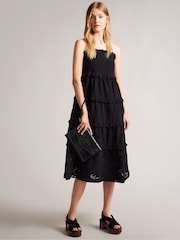Ted Baker Black Crocey Croc Effect Detail Debossed Envelope Pouch Washbag - Image 5 of 5
