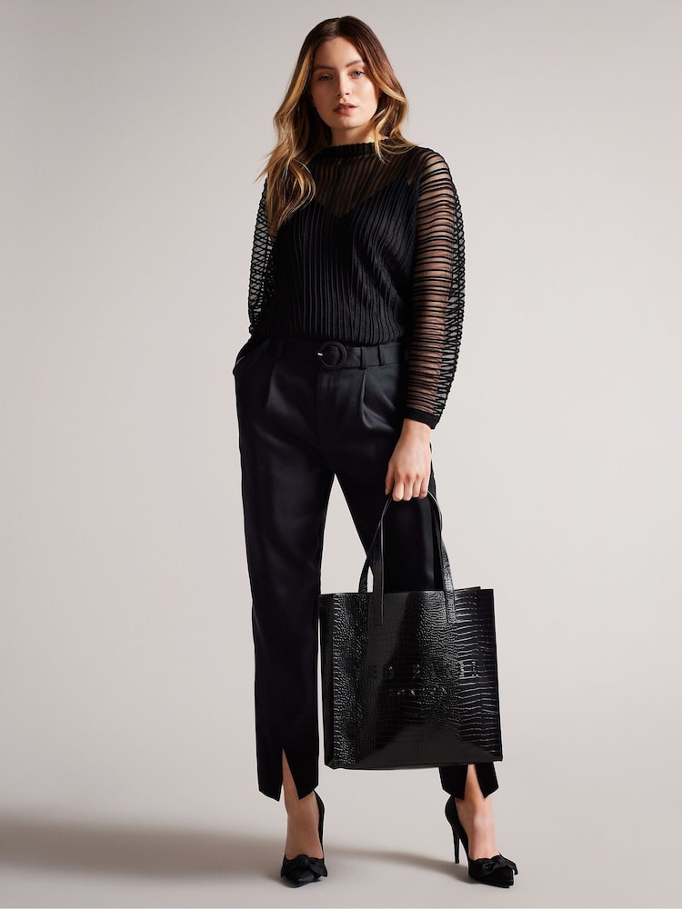 Черный - Большая сумка с эффектом крокодиловой кожи Ted Baker croccon - Image 1 of 5
