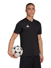 adidas Black Entrada 22 100% Cotton T-Shirt - Image 3 of 8
