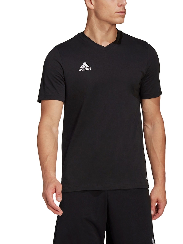 adidas Black Entrada 22 100% Cotton T-Shirt - Image 5 of 8