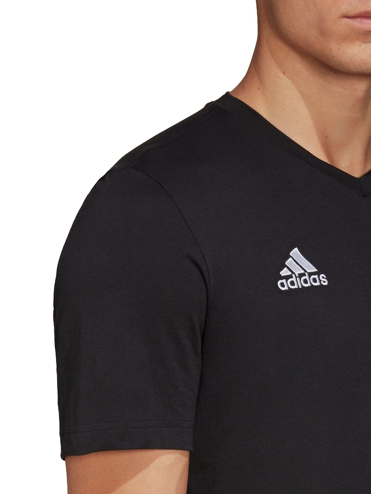 adidas Black Entrada 22 100% Cotton T-Shirt - Image 6 of 8