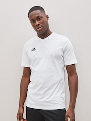 adidas White Entrada 22 100% Cotton T-Shirt - Image 1 of 4