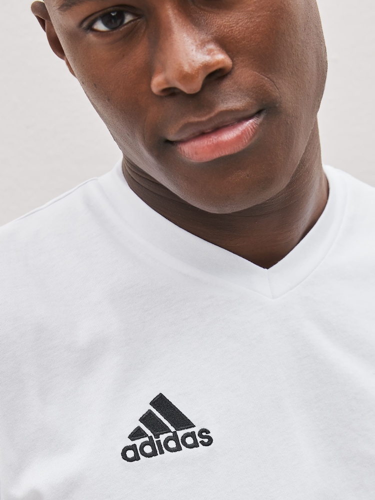 adidas White Entrada 22 100% Cotton T-Shirt - Image 4 of 4