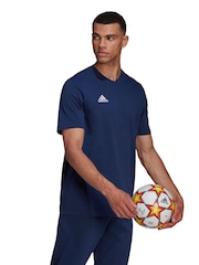 adidas Navy Blue Entrada 22 100% Cotton T-Shirt - Image 2 of 6