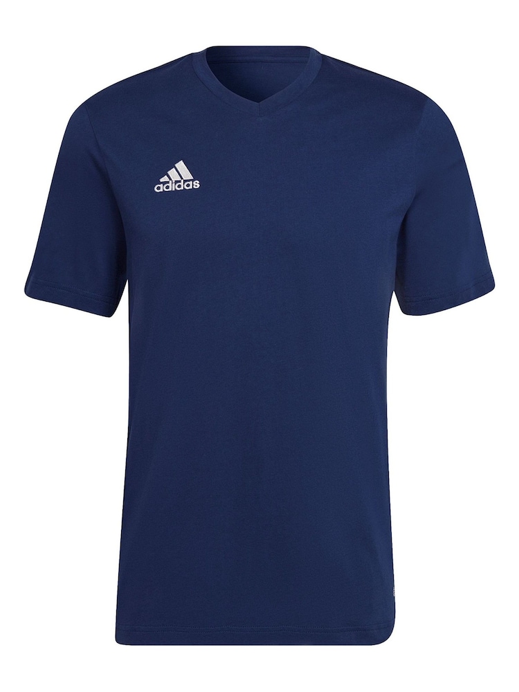 adidas Navy Blue Entrada 22 100% Cotton T-Shirt - Image 6 of 6