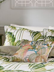 Sanderson Green Botanical 200 Thread Count Cotton Sateen Palm House Fitted Sheet - Image 1 of 4