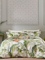 Sanderson Green Botanical 200 Thread Count Cotton Sateen Palm House Fitted Sheet - Image 4 of 4