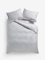 Silver Grey Collection Luxe 1000 Thread Count 100% Cotton Sateen Oxford Luxury Duvet Cover and Pillowcase Set - Image 5 of 5
