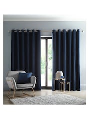 Studio G Midnight Arezzo Blackout Eyelet Curtains - Image 1 of 2
