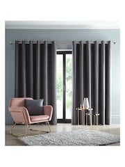 Studio G Charcoal Arezzo Blackout Eyelet Curtains - Image 1 of 2