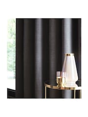 Studio G Charcoal Arezzo Blackout Eyelet Curtains - Image 2 of 2