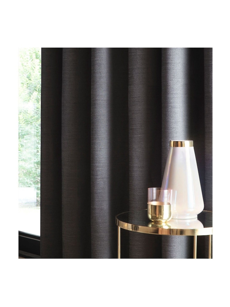 Studio G Charcoal Arezzo Blackout Eyelet Curtains - Image 2 of 2