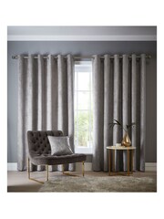 Studio G Silver Navarra Eyelet Curtains - Image 1 of 2