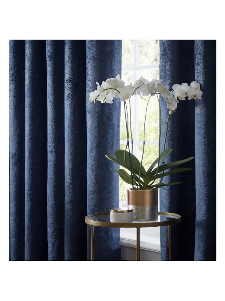 Studio G Indigo Navarra Eyelet Curtains - Image 2 of 2