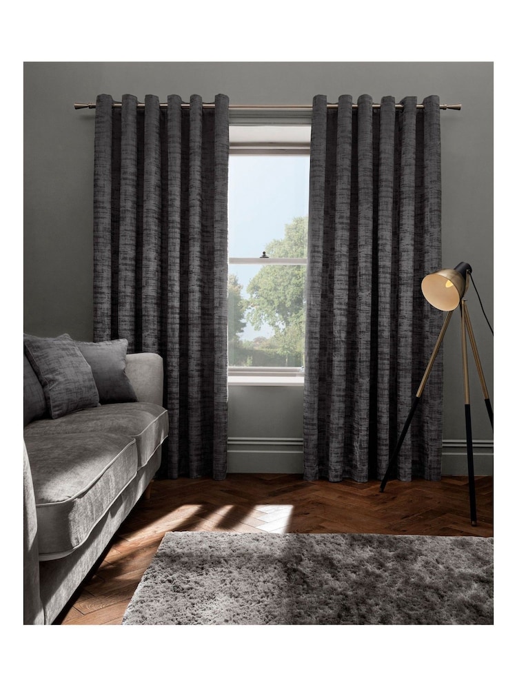 Studio G Smoke Naples Eyelet Curtains - Image 1 of 1