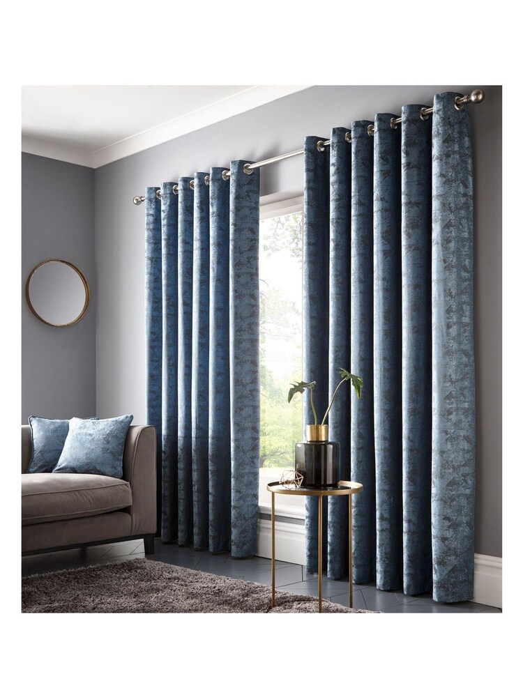 Studio G Teal Blue Topia Eyelet Curtains - Image 1 of 2