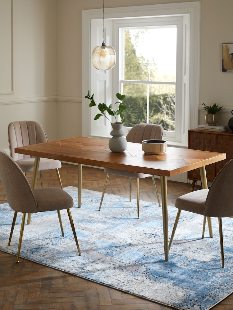 Navy Blue Mica Abstract Rug - Image 1 of 6
