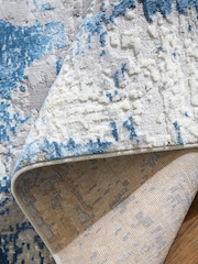 Navy Blue Mica Abstract Rug - Image 4 of 6