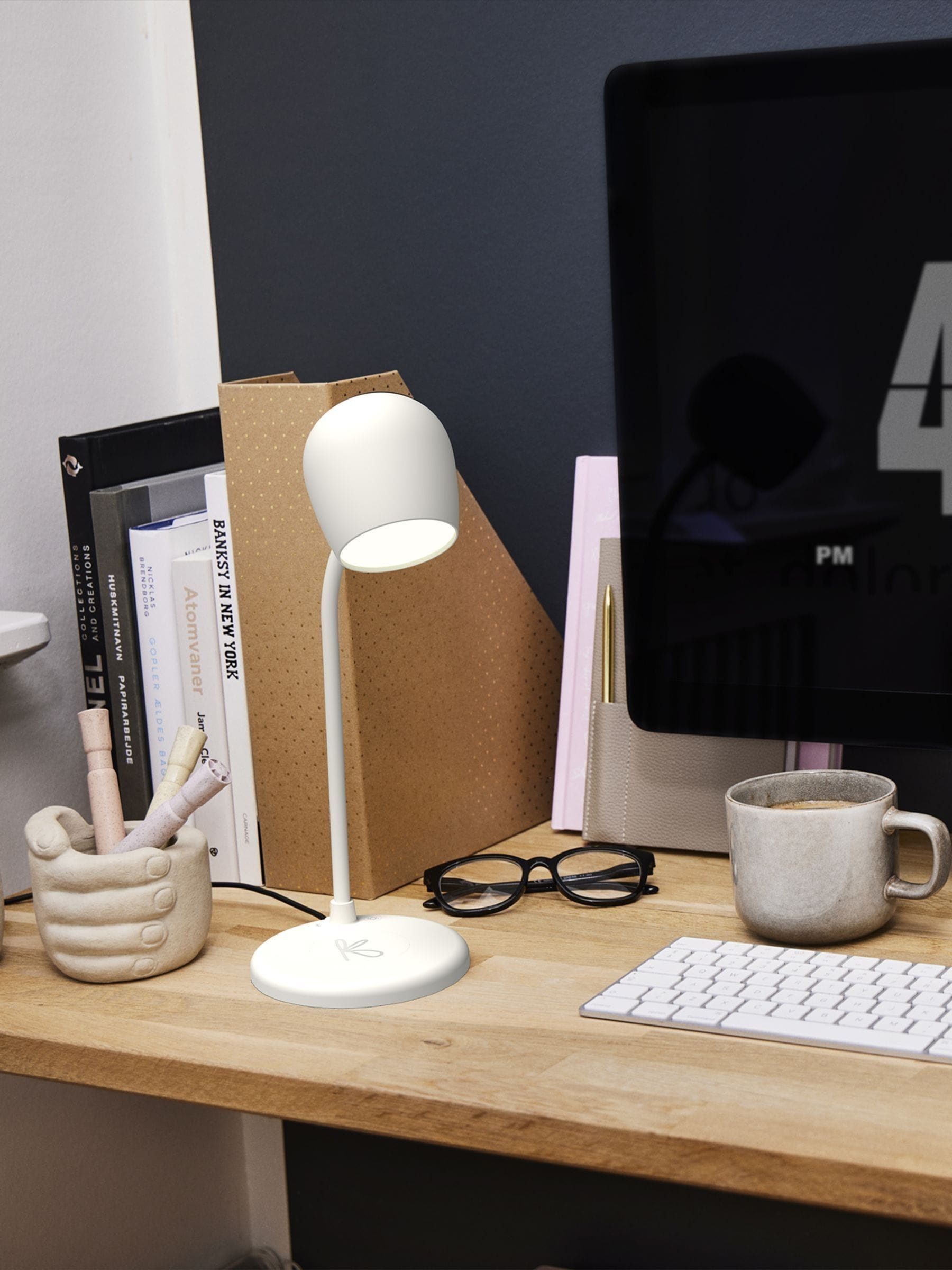 Ellie Lamp with Wireless Charger & Bluetooth Speaker - Ivory Sand - Image 5